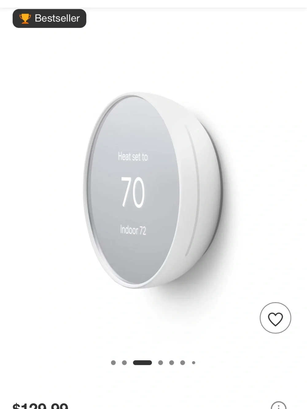 google Nest Thermostat - White/Silver